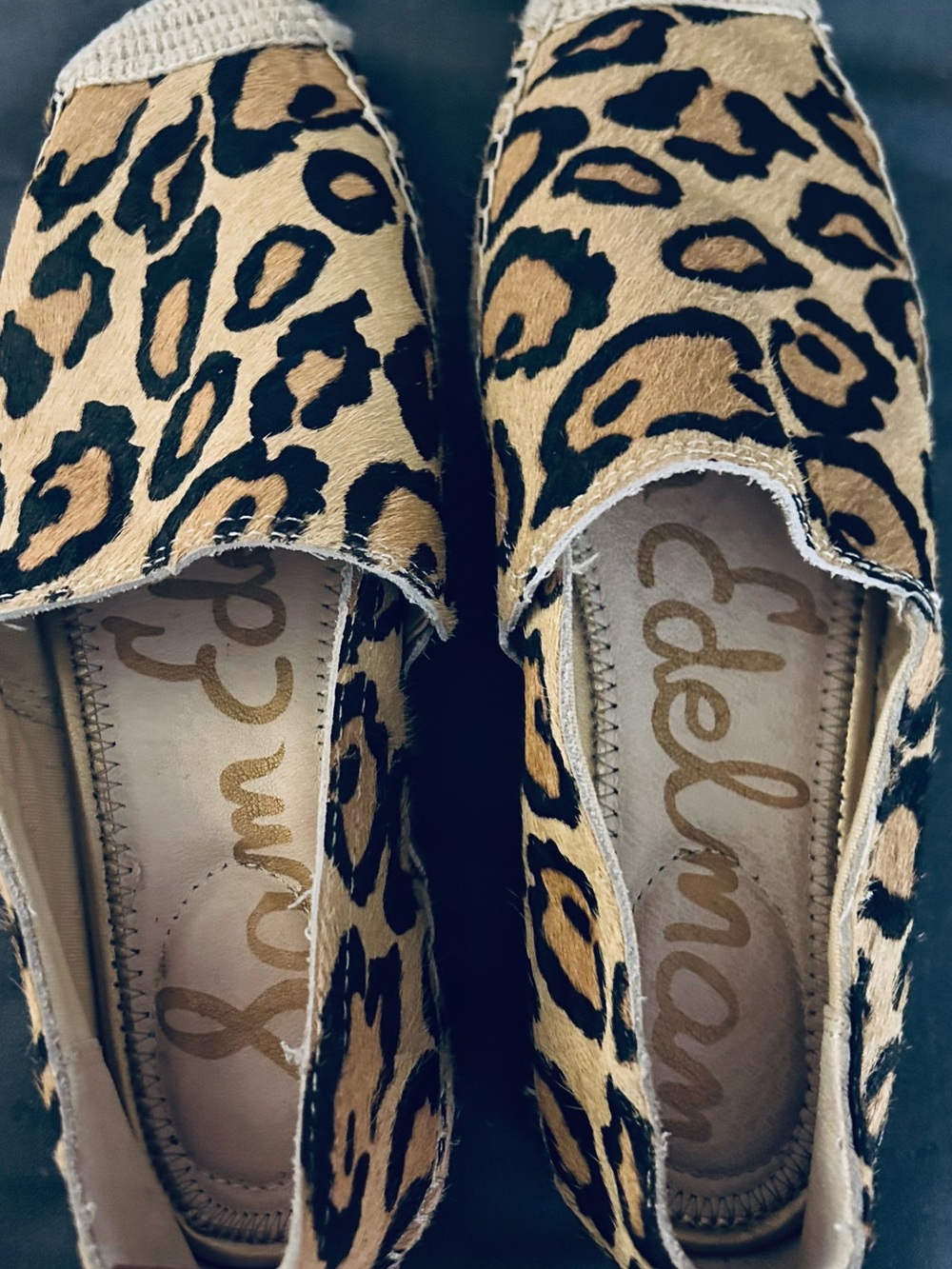 Sam Edelman Kerry Genuine Hair-On-Hide Leopard Espadrille Mule 5.5